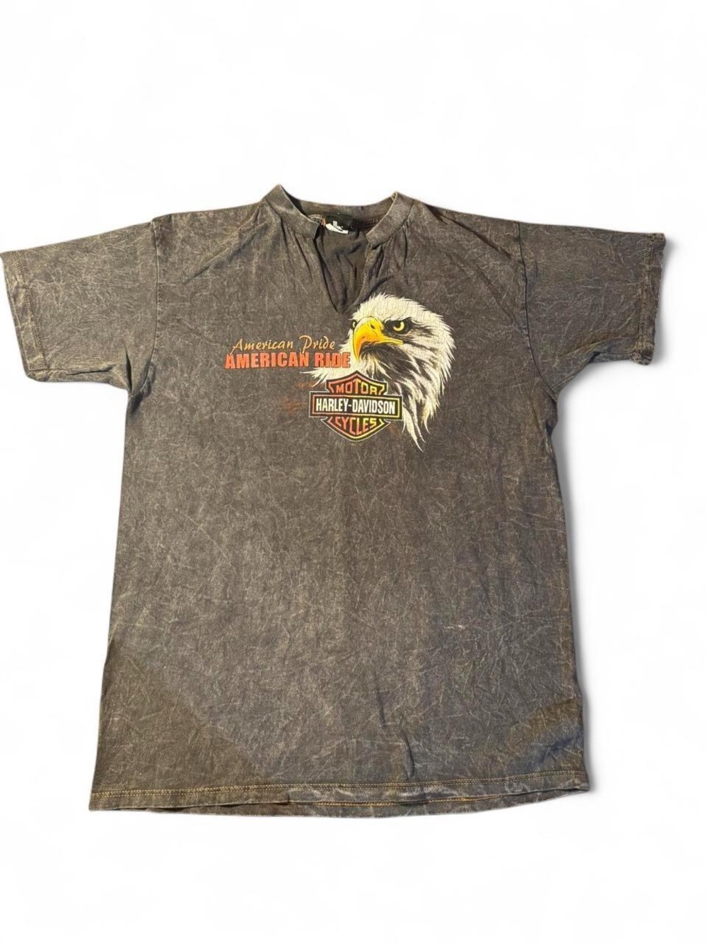 Harley-Davidson Gray Graphic Tee with Orange Logo